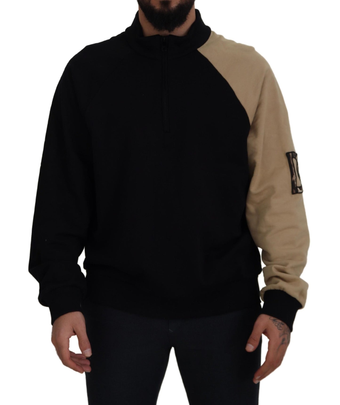 Multicolor Sweatshirt mit Reißverschluss aus Baumwolle Pullover