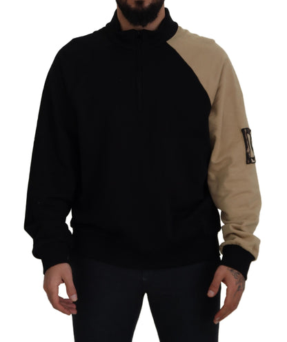 Multicolor Sweatshirt mit Reißverschluss aus Baumwolle Pullover