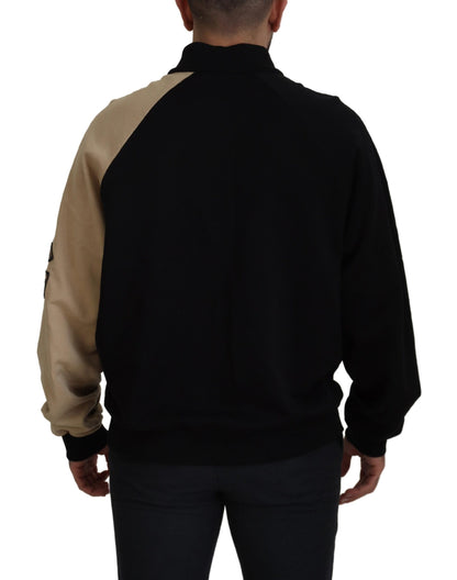 Multicolor Sweatshirt mit Reißverschluss aus Baumwolle Pullover