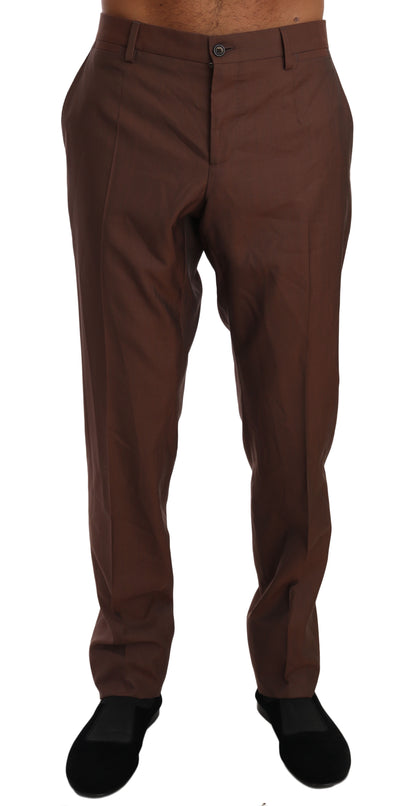Braun Wolle Seide Formelle Hose Hose