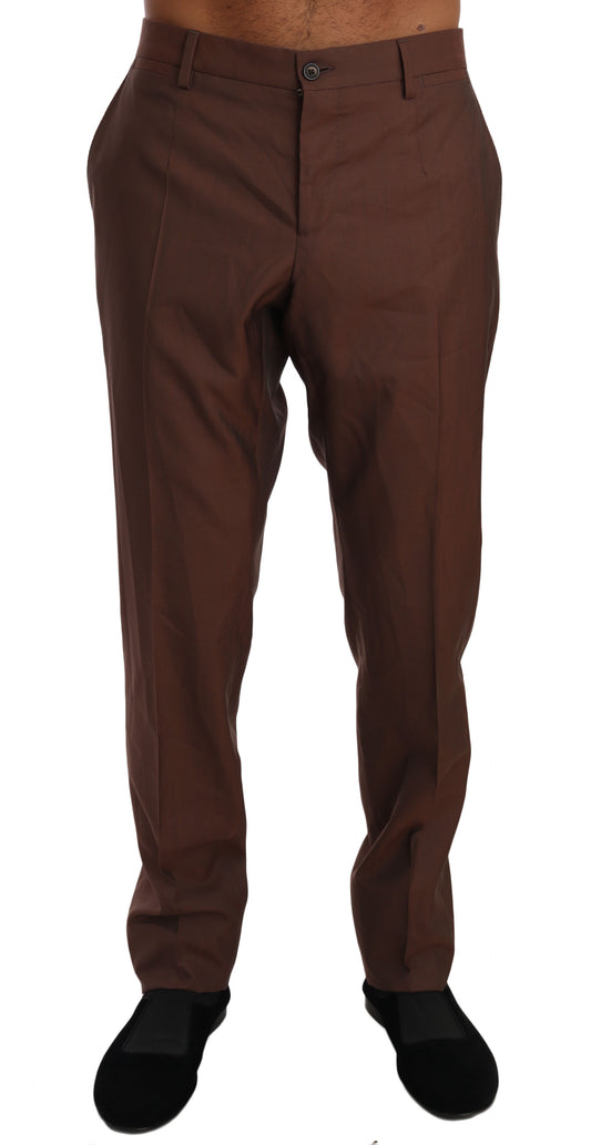 Braun Wolle Seide Formelle Hose Hose