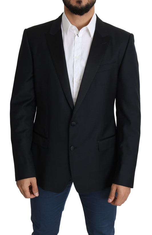Schwarzer einreihiger MARTINI Blazer aus Wolle