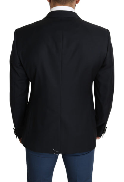 Schwarzer einreihiger MARTINI Blazer aus Wolle