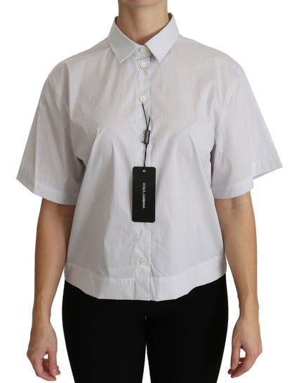 Weißes kurzärmeliges Poloshirt mit Kragen