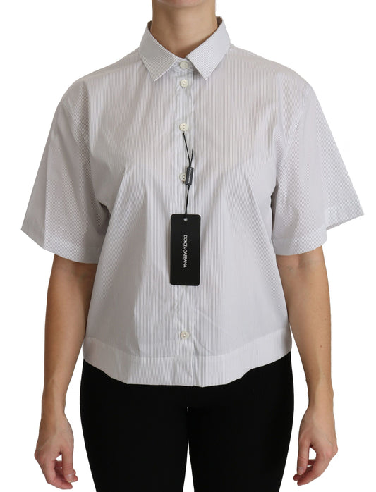 Weißes kurzärmeliges Poloshirt mit Kragen