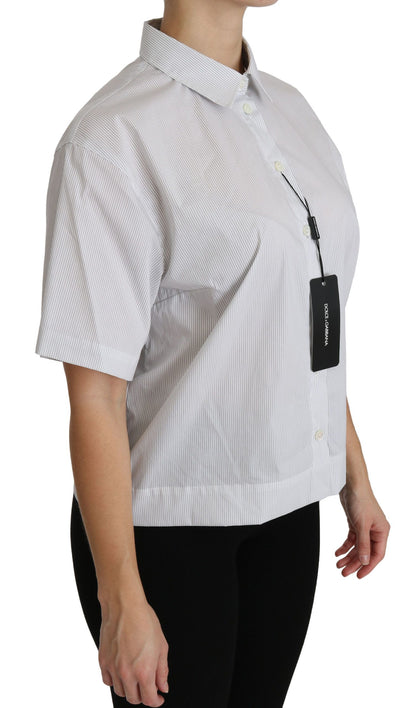 Weißes kurzärmeliges Poloshirt mit Kragen