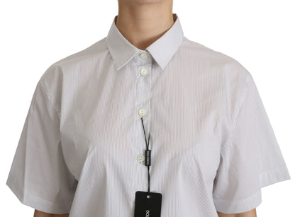 Weißes kurzärmeliges Poloshirt mit Kragen