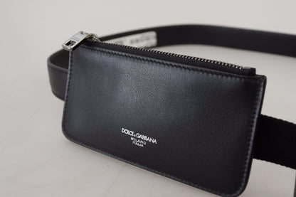Schwarzes Leder Airpod Case Mini Münzgeldbörse Gürtel