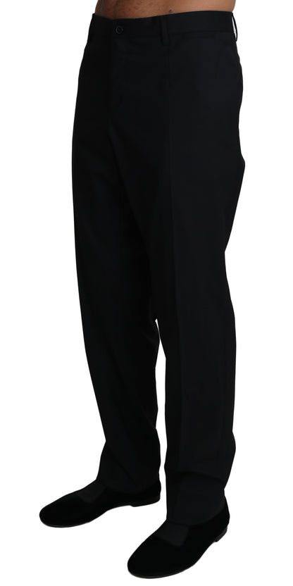 Schwarze Wolle Stretch Kleid Hose Hose