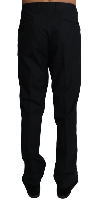 Schwarze Wolle Stretch Kleid Hose Hose