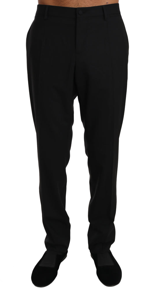 Schwarze Wolle Stretch Kleid Hose Hose