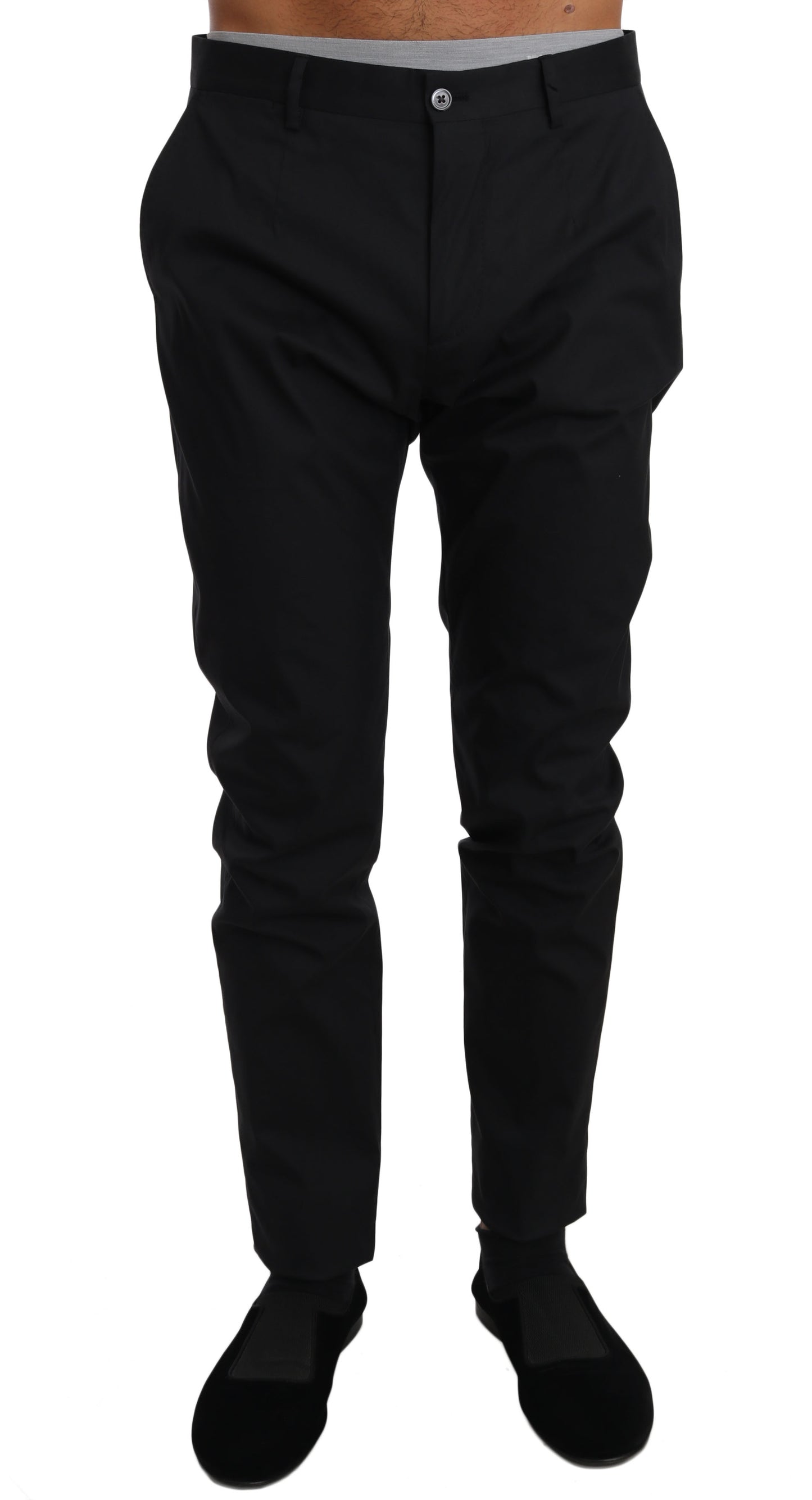 Schwarz Baumwolle Stretch Formal Hose Hose
