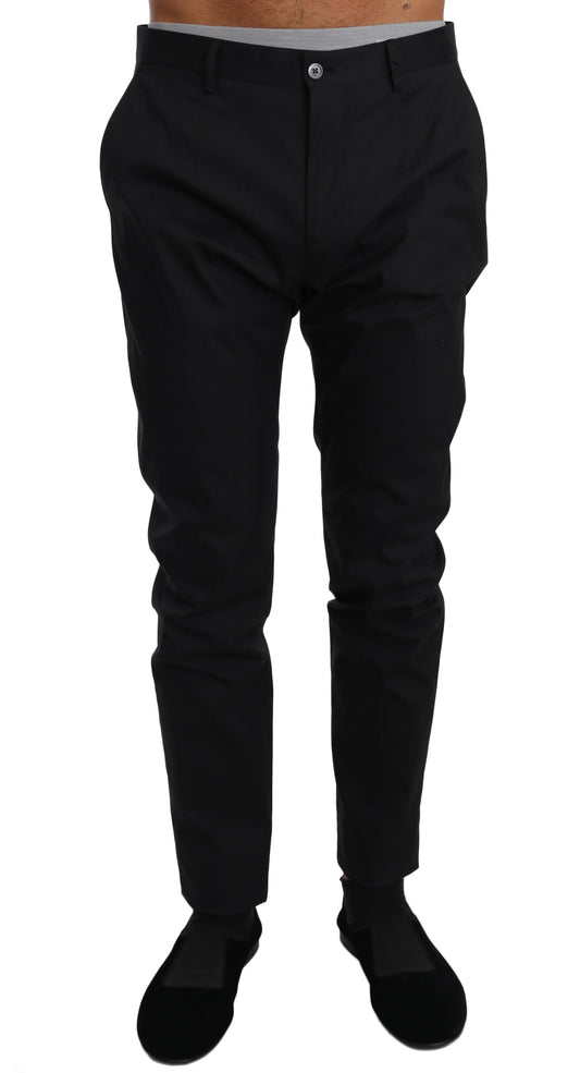 Schwarz Baumwolle Stretch Formal Hose Hose