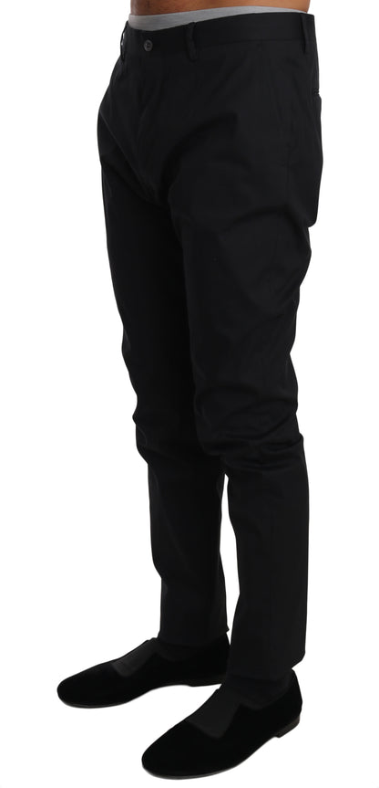 Schwarz Baumwolle Stretch Formal Hose Hose