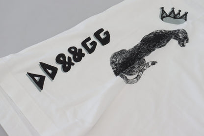 Weißes bedrucktes Herren-T-Shirt mit kurzen Ärmeln
