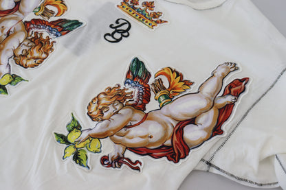Weißes bedrucktes Kurzarm-T-Shirt für Männer