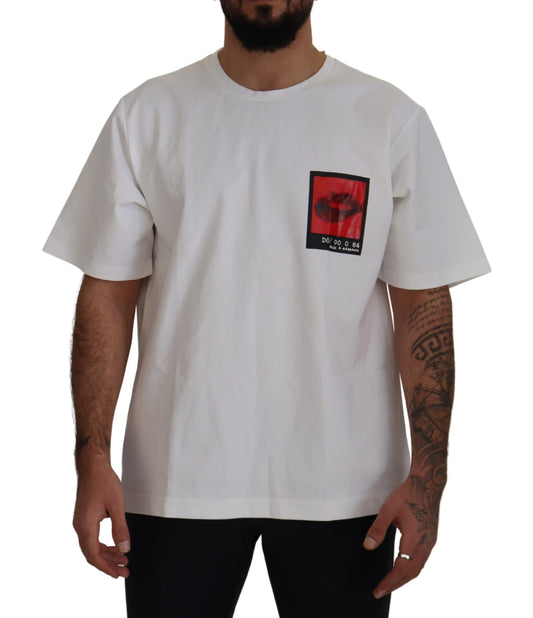 Weißes bedrucktes Kurzarm-T-Shirt für Männer