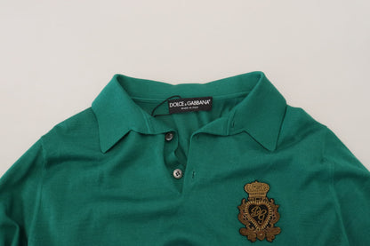 Grüner Logo-Pullover aus Kaschmir mit Kragen