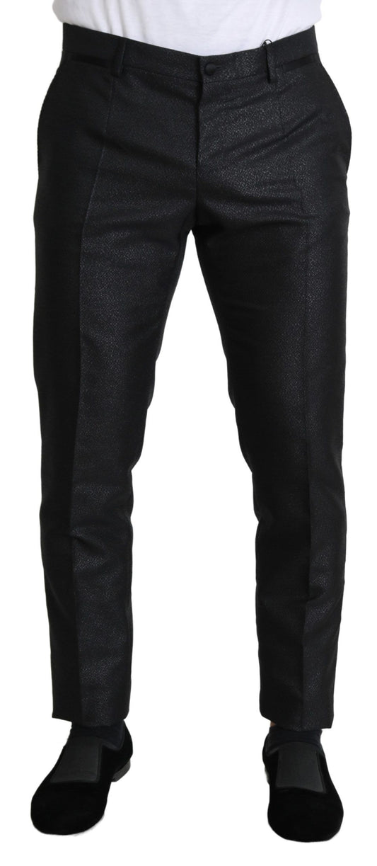 Schwarzes Metallic-Skinny-Hosenkleid