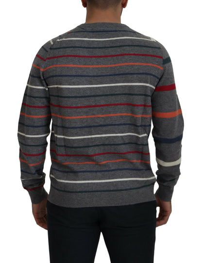 Mehrfarbige Strickjacke mit Knopfleiste aus Wolle