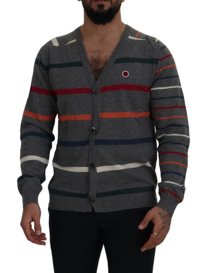 Mehrfarbige Strickjacke mit Knopfleiste aus Wolle
