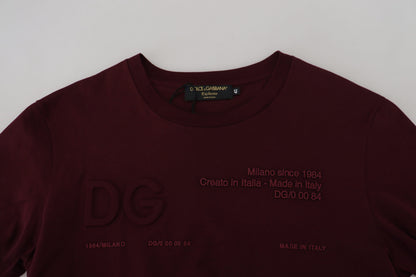 Kastanienbraunes bedrucktes Kurzarm-T-Shirt für Männer