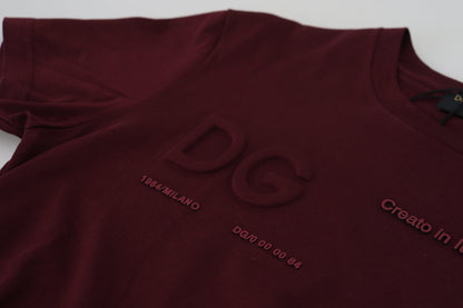 Kastanienbraunes bedrucktes Kurzarm-T-Shirt für Männer