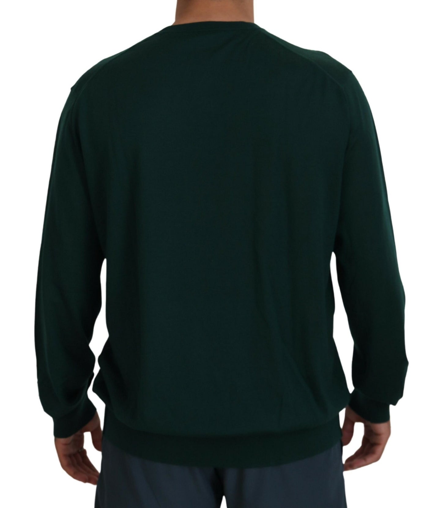 Grüner Kaschmirpullover mit V-Ausschnitt