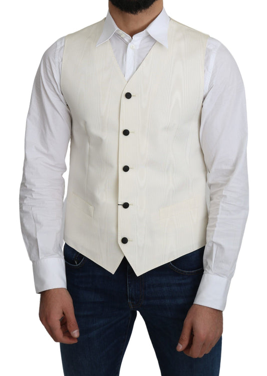 Off-White 100% Seide Formeller Mantel Weste
