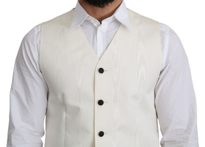 Off-White 100% Seide Formeller Mantel Weste