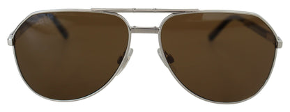 Weißvergoldete Pilotenbrille mit braunen Gläsern DG2106K Sonnenbrille