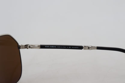 Weißvergoldete Pilotenbrille mit braunen Gläsern DG2106K Sonnenbrille