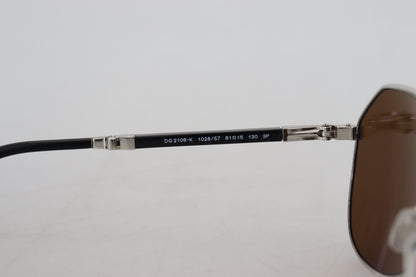 Weißvergoldete Pilotenbrille mit braunen Gläsern DG2106K Sonnenbrille