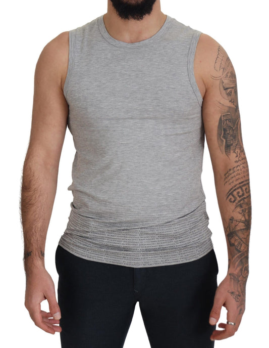 Graues ärmelloses Männer-Pullover-T-Shirt