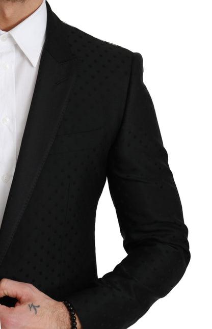 Schwarzer Slim Fit Mantel Jacke MARTINI Blazer