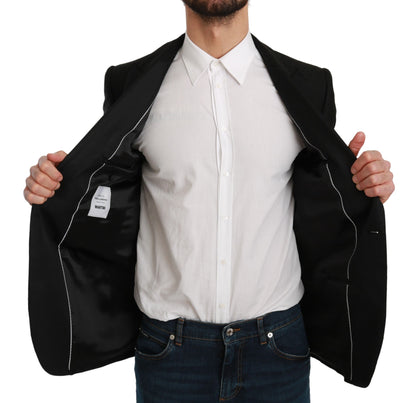 Schwarzer Slim Fit Mantel Jacke MARTINI Blazer