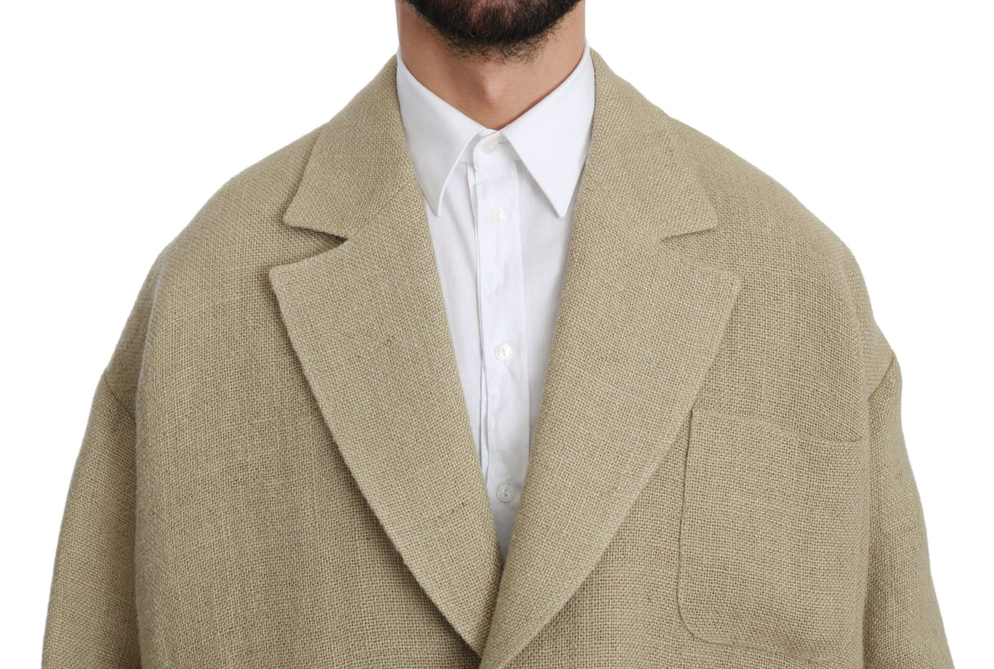 Beige Jacke Mantel 100% Jute Blazermantel