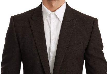 Brauner Slim Fit Mantel Jacke MARTINI Blazer