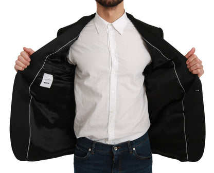 Schwarzer Slim Fit Mantel Jacke MARTINI Blazer