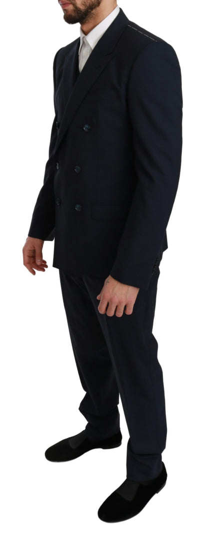 Blauer Slim Fit 3 Stück MARTINI Wollanzug