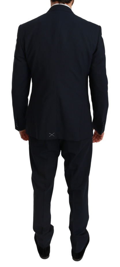 Blauer Slim Fit 3 Stück MARTINI Wollanzug