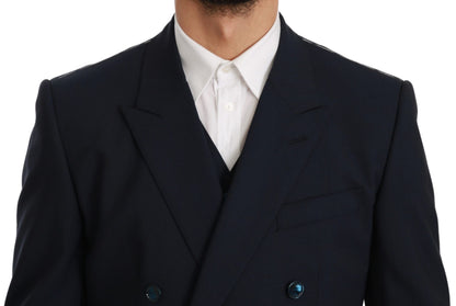 Blauer Slim Fit 3 Stück MARTINI Wollanzug