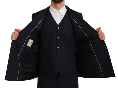 Blauer Slim Fit 3 Stück MARTINI Wollanzug