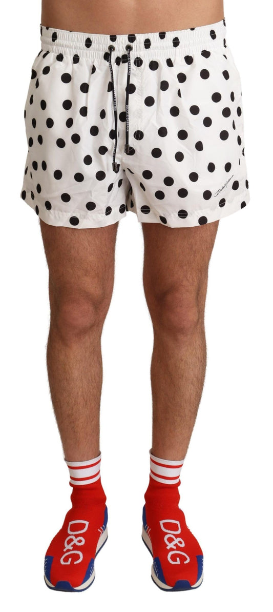 White Polka Dots Beachwear Shorts Bademode
