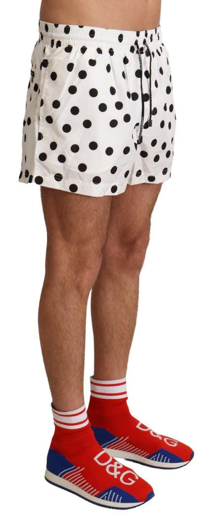 White Polka Dots Beachwear Shorts Bademode