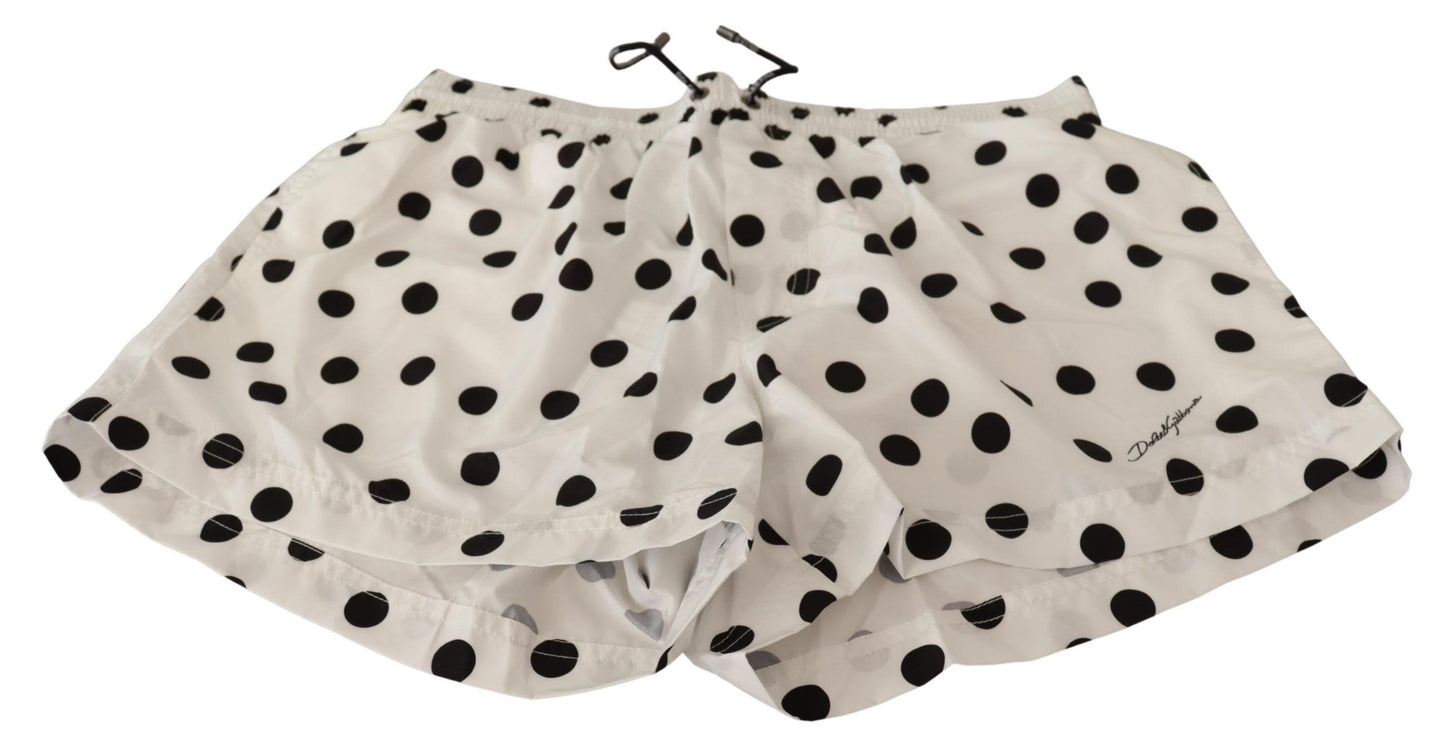 White Polka Dots Beachwear Shorts Bademode