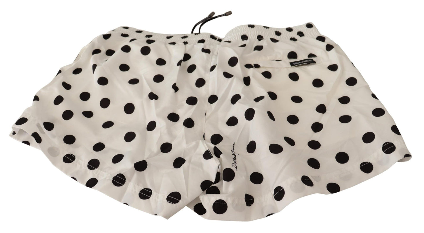 White Polka Dots Beachwear Shorts Bademode