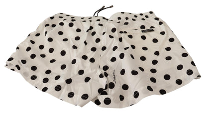 White Polka Dots Beachwear Shorts Bademode