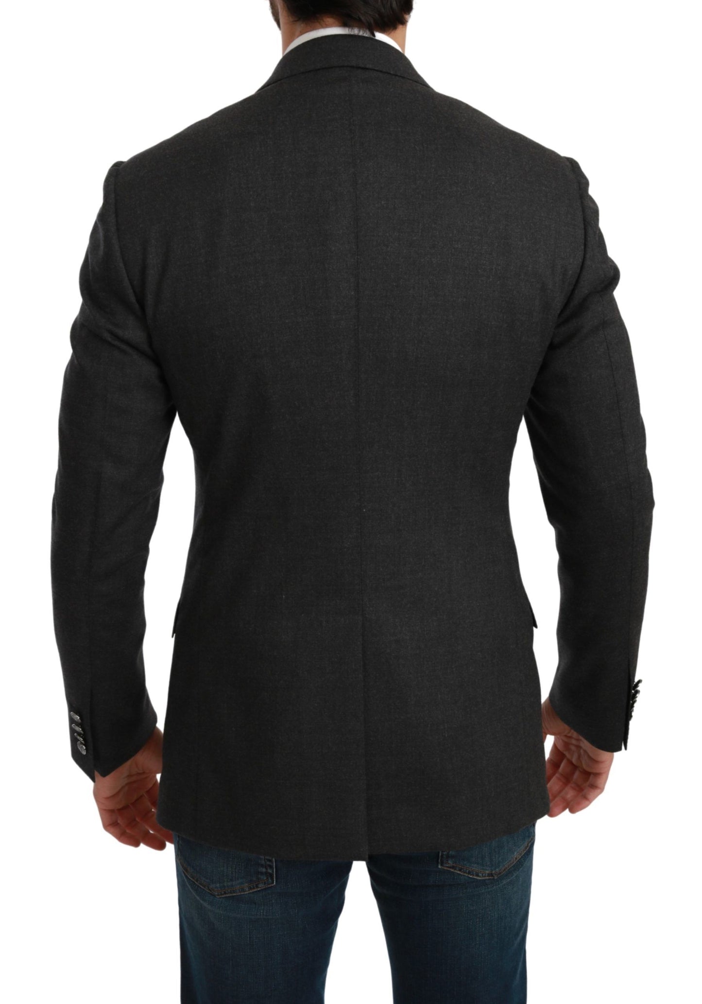 Graue NAPOLI Slim Fit Jacke Wollblazer