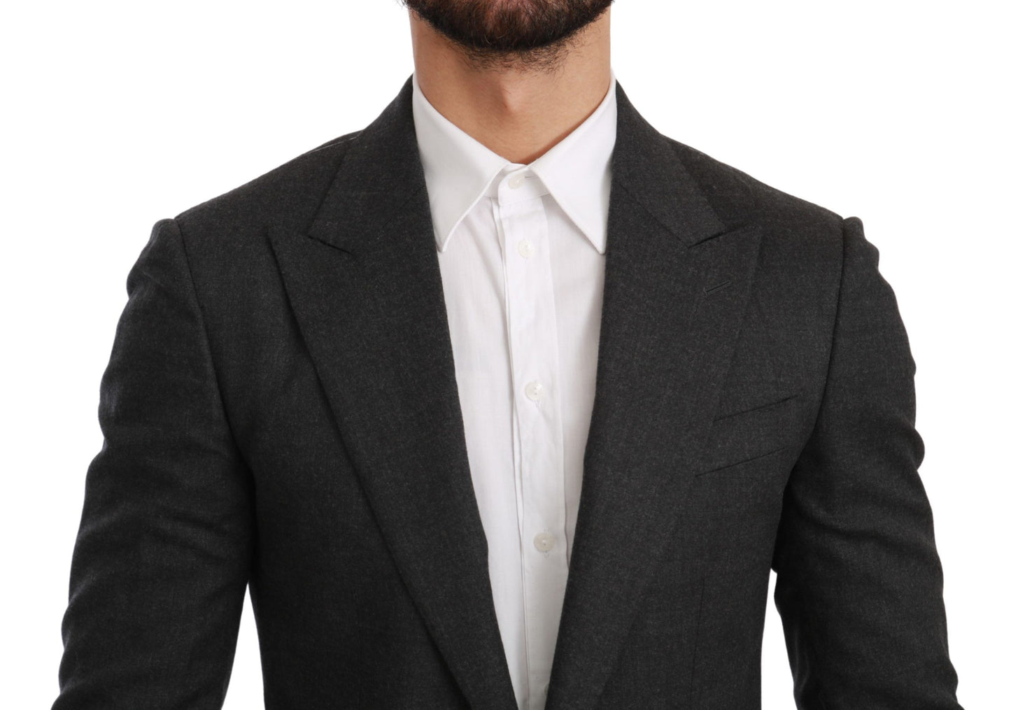 Graue NAPOLI Slim Fit Jacke Wollblazer